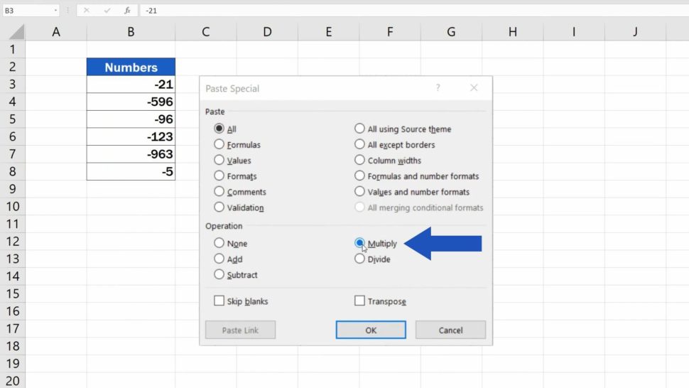 Negative Value To Positive In Excel How To Change Negative Numbers To