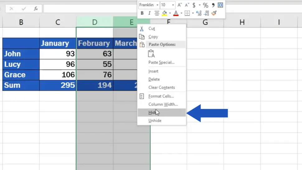 How To Hide Columns In Excel Riset