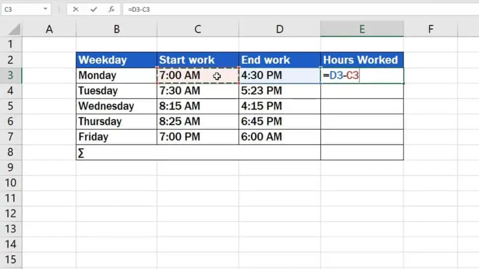 How To Calculate Hours Worked In Excel