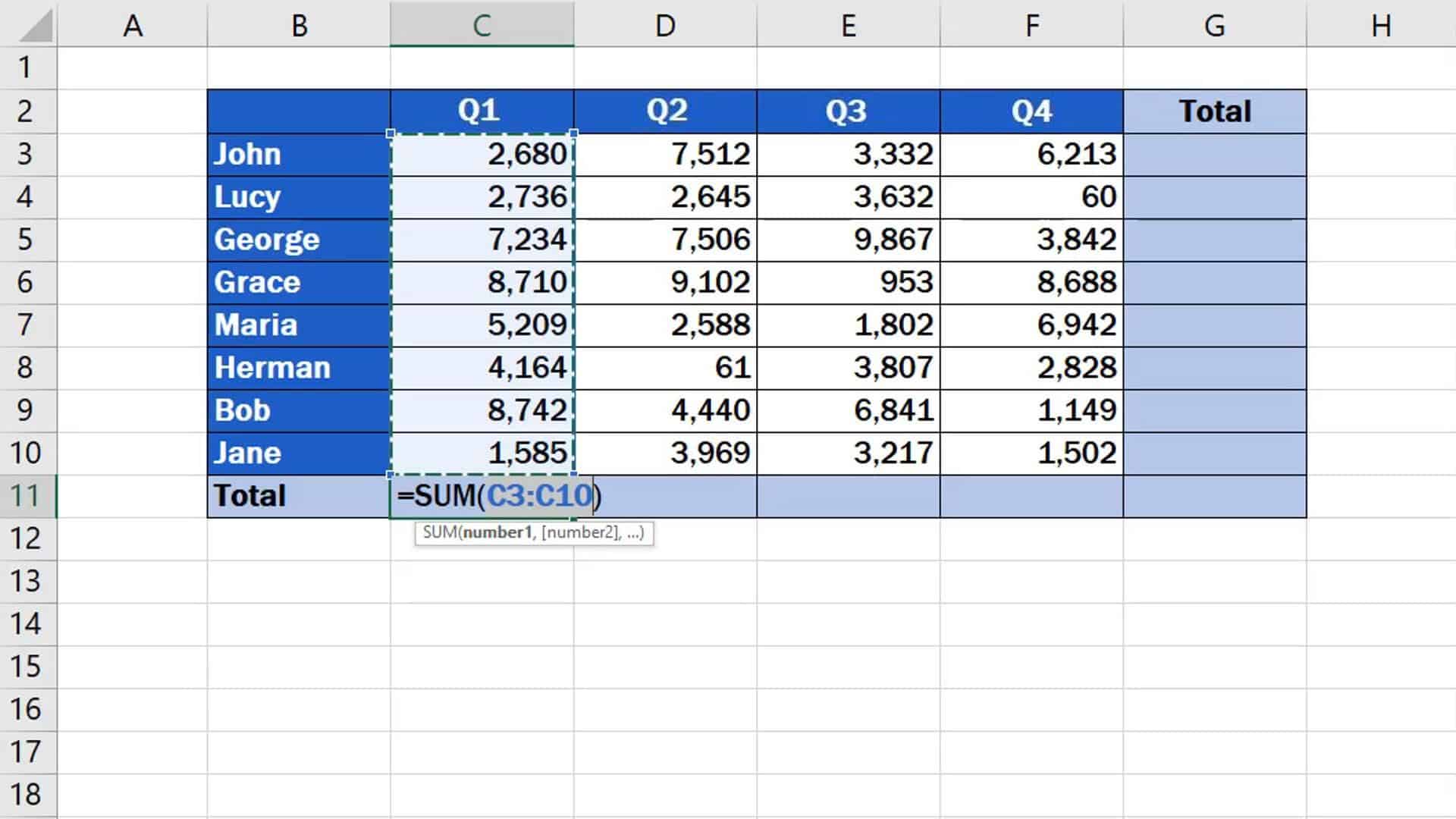 how-to-sum-a-column-in-excel