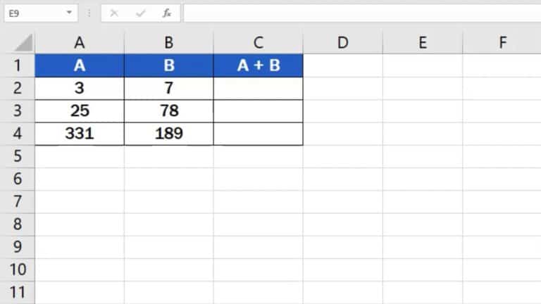 How to Add Numbers in Excel (Basic way)