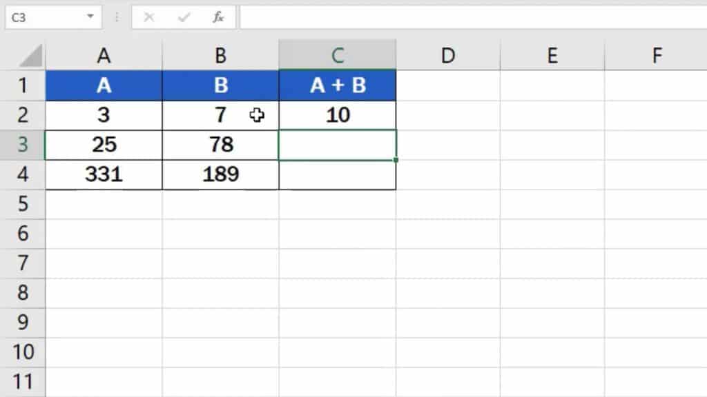 How to add numbers in Excel (Basic way) - result of adding