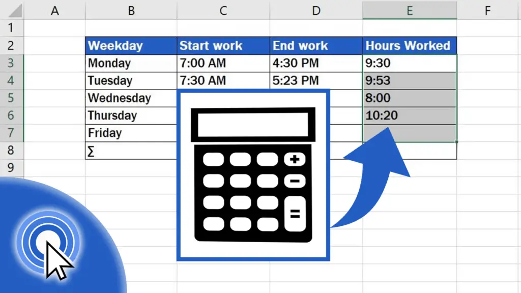 calculate hours worked excel template