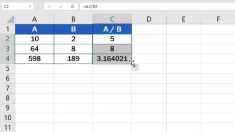 How to Divide Numbers in Excel (Basic way)