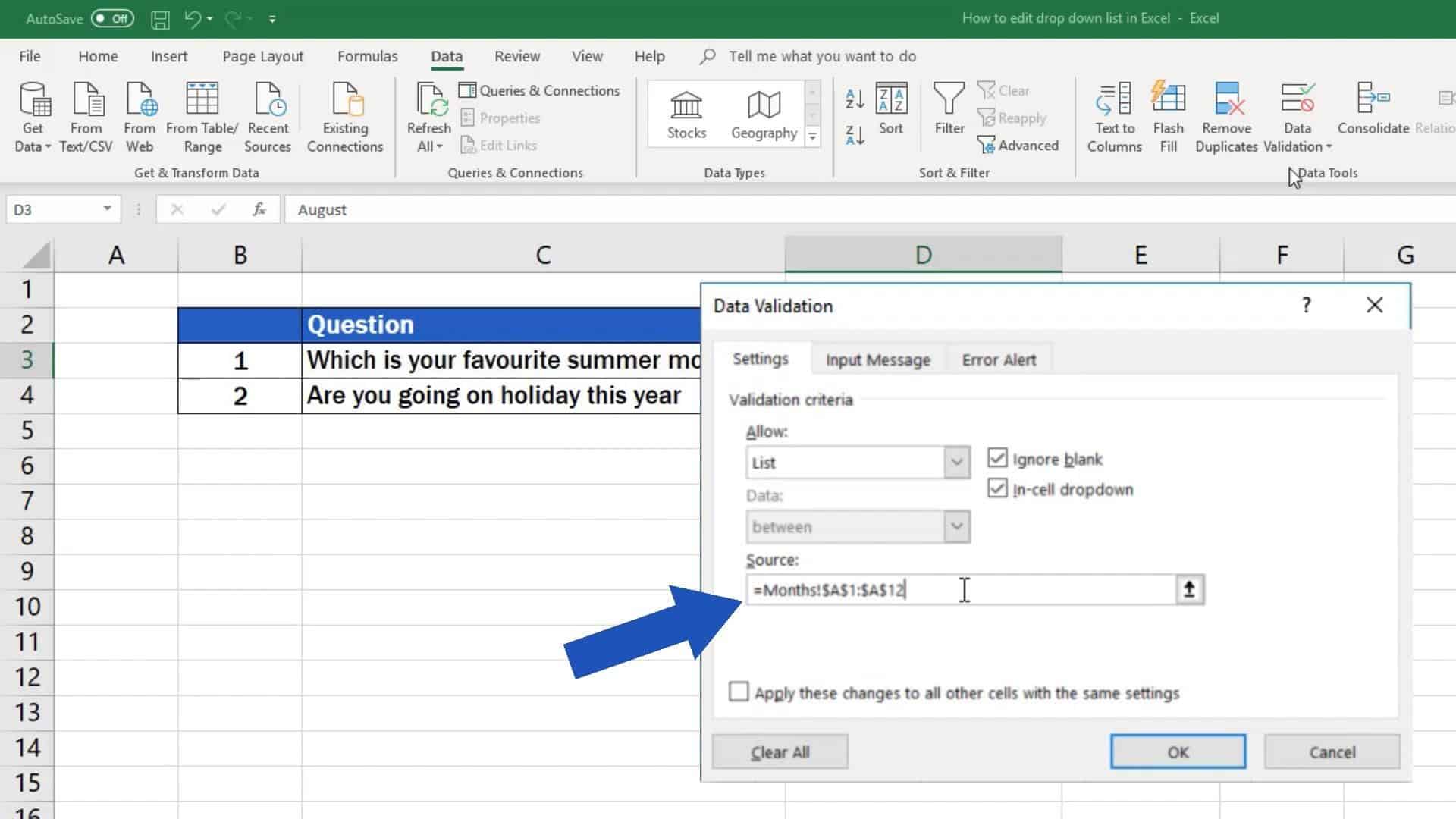 How To Edit Drop Down List In Excel Gambaran