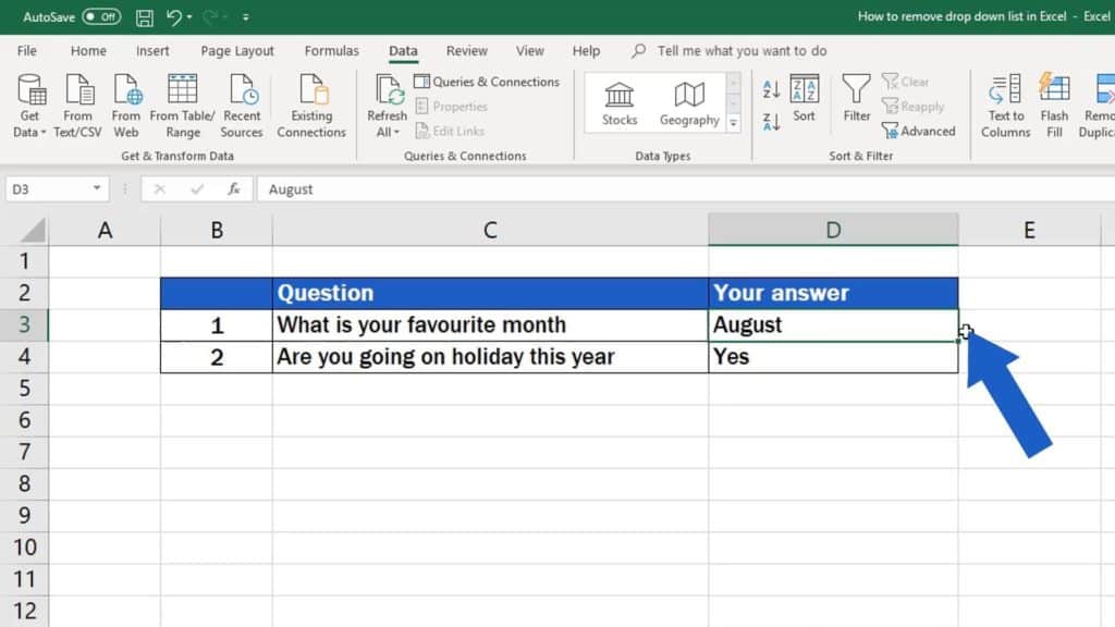  How To Remove Drop Down List In Excel 