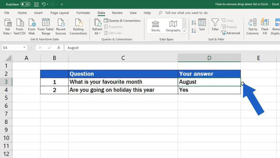 How to Remove Drop-Down List in Excel