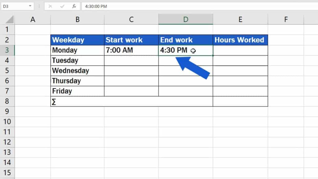 How To Insert And Format Time In Excel