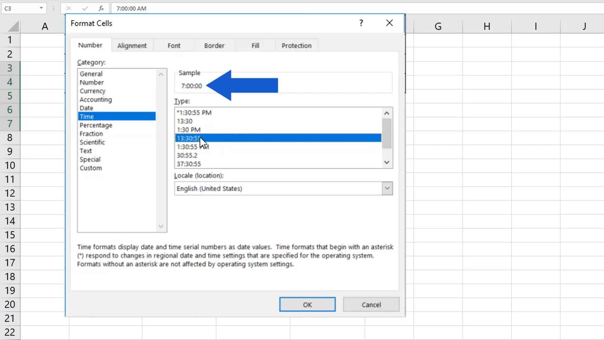 How to Insert and Format Time in Excel