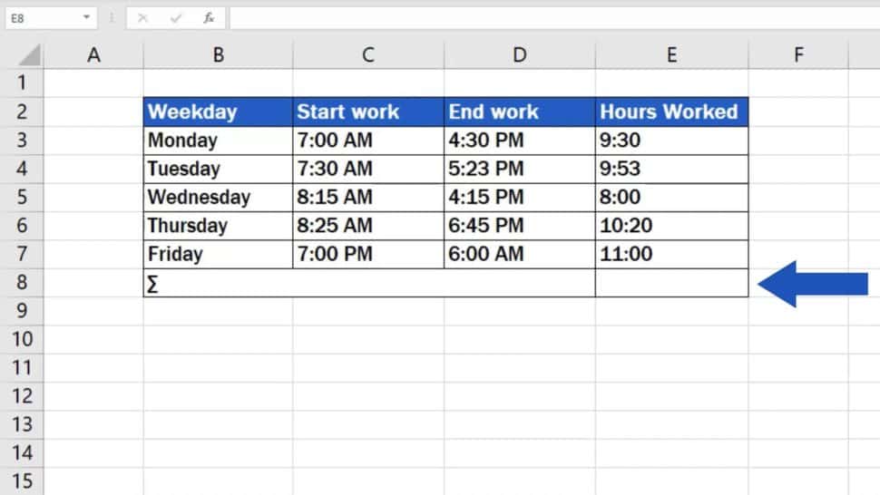 How To Sum Time In Excel