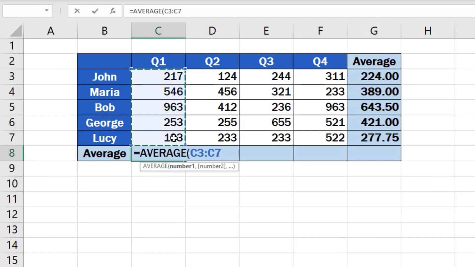 How To Calculate The Average Of A Column In Google Sheets