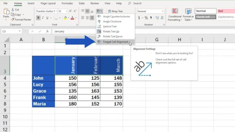 How to Change Text Direction in Excel