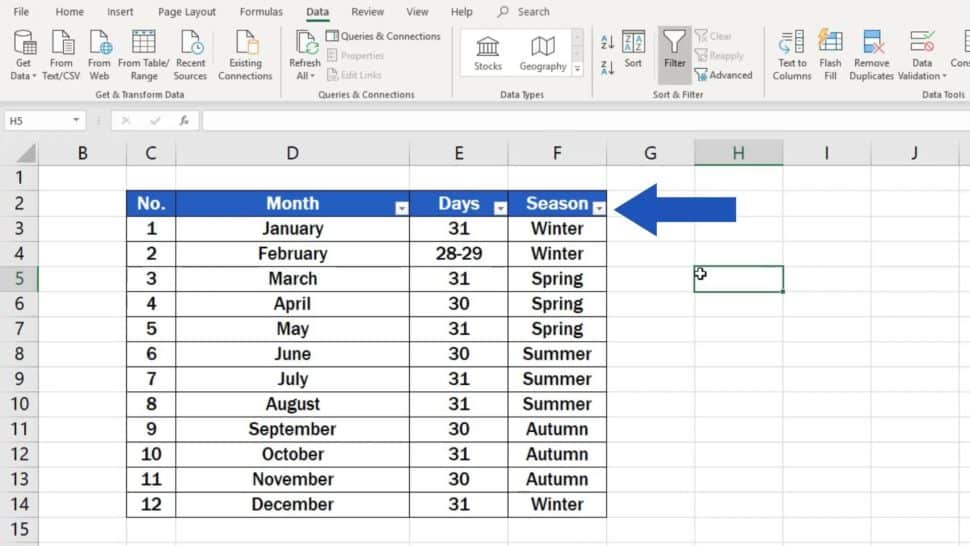 How to Create Filter in Excel