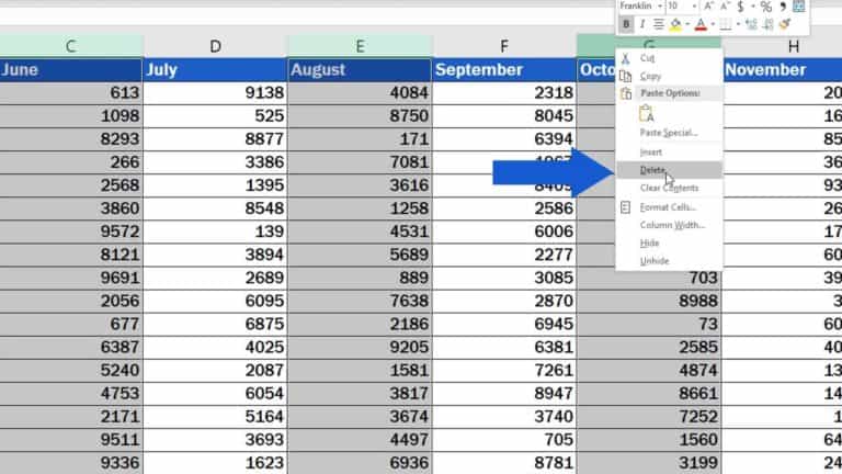 How To Delete Columns In Excel 4130