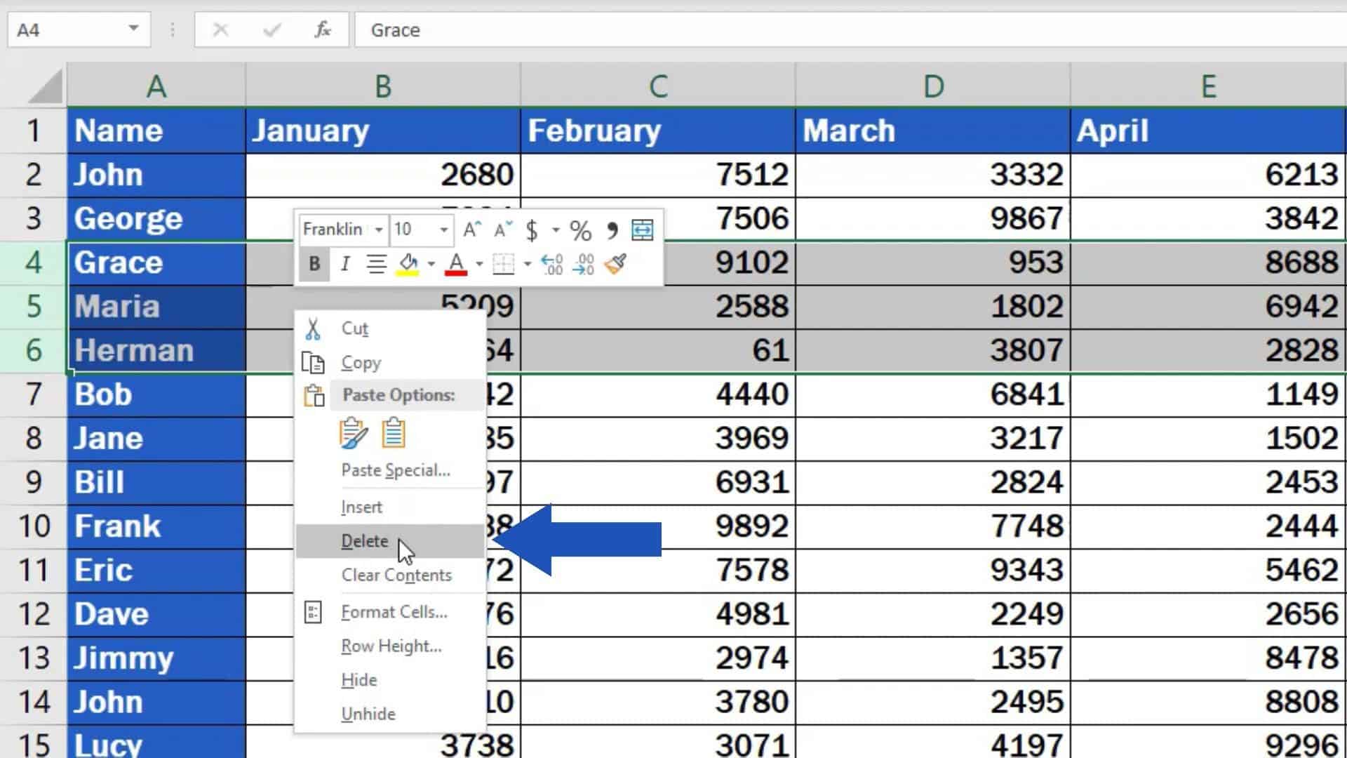 How To Delete Rows In Excel 9795