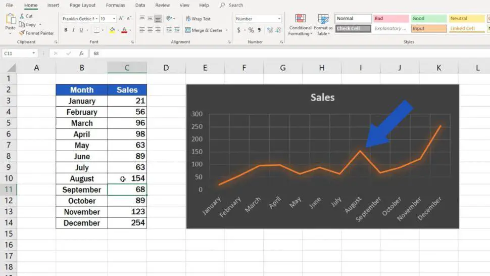 how to make line graph on excel for mac select data source