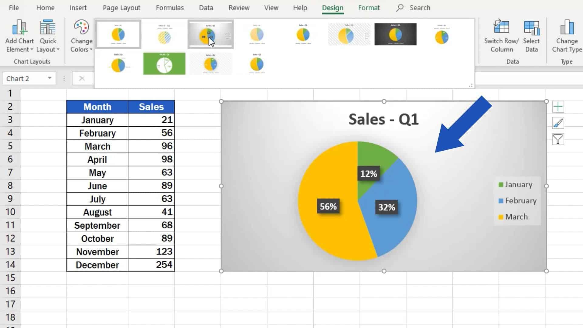 can make a pie chart in excel
