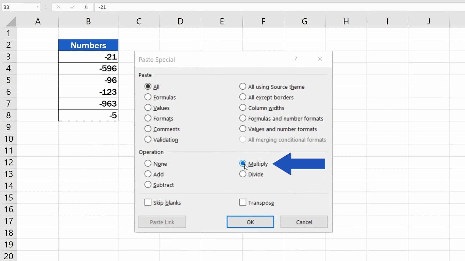 How To Change Negative Numbers To Positive In Excel