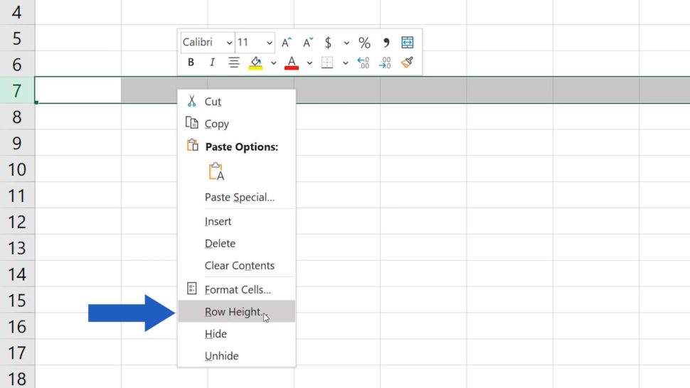 ms excel adjust row height to fit text
