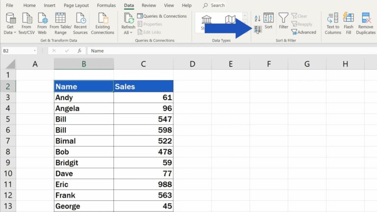 How to Sort Alphabetically in Excel