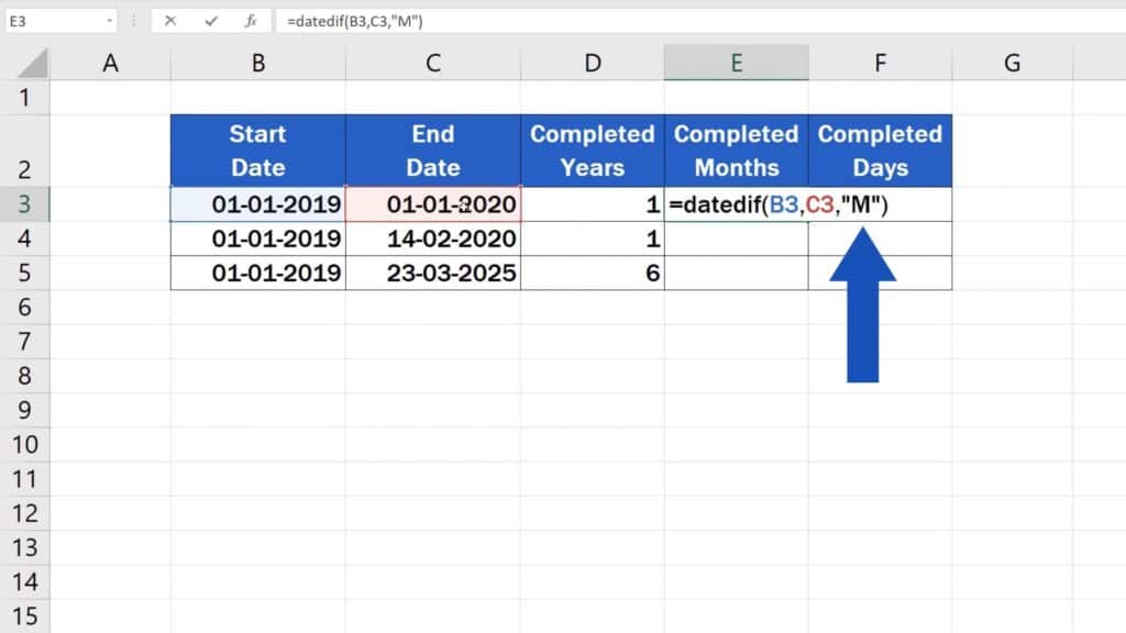 How to Calculate Difference Between Two Dates in Excel - difference between months in excel