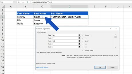 How to Combine First and Last Name in Excel