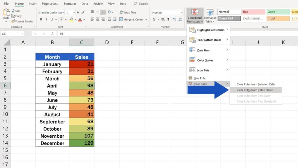 How To Use Color Scales In Excel Conditional Formatting 