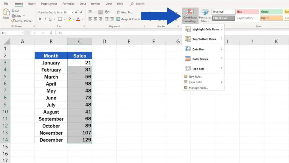 How to Use Color Scales in Excel (Conditional Formatting)