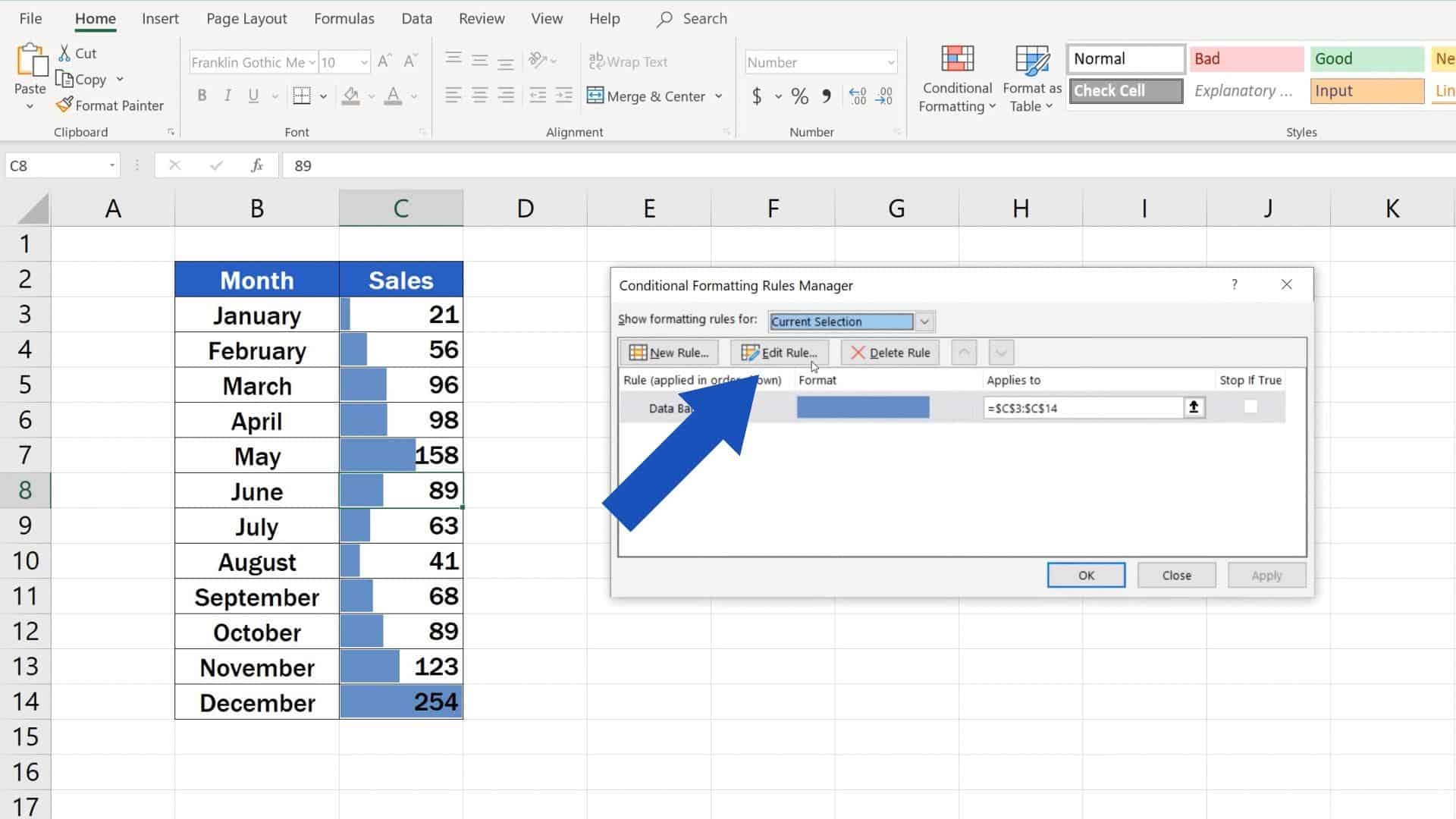 Try out Data Bars in Excel for clear graphical data representation