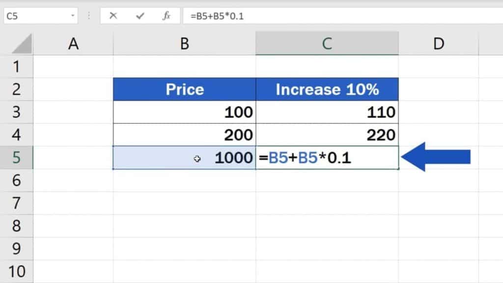 How to Calculate Percentage Increase in Excel - Third way