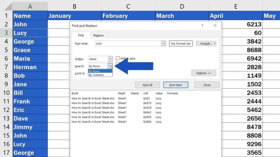 search multiple excel files at once