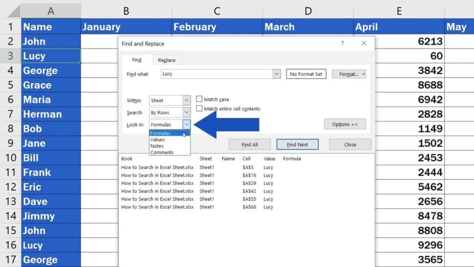 how-to-search-in-excel-sheet