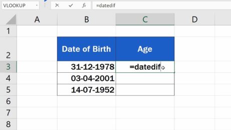 How to Calculate Age Using a Date of Birth in Excel