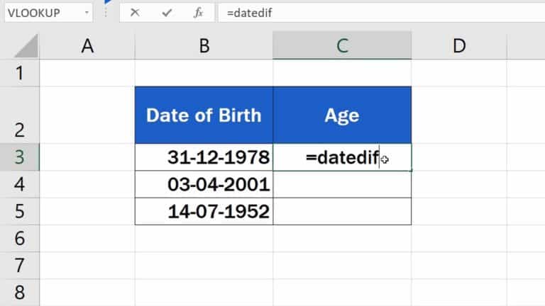 How to Calculate Age Using a Date of Birth in Excel