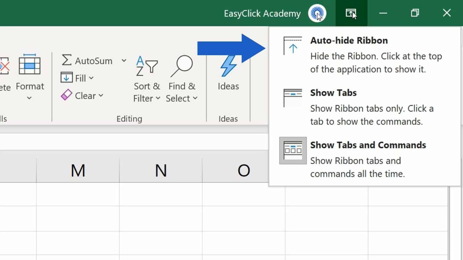 How To Show Or Hide The Ribbon In Excel Quick And Easy 