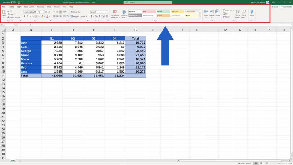 How To Show Ribbon In Excel