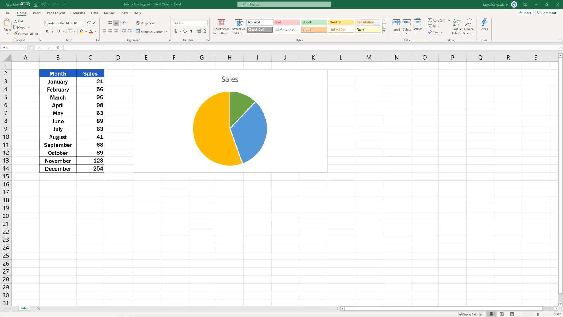 How to Add a Legend in an Excel Chart