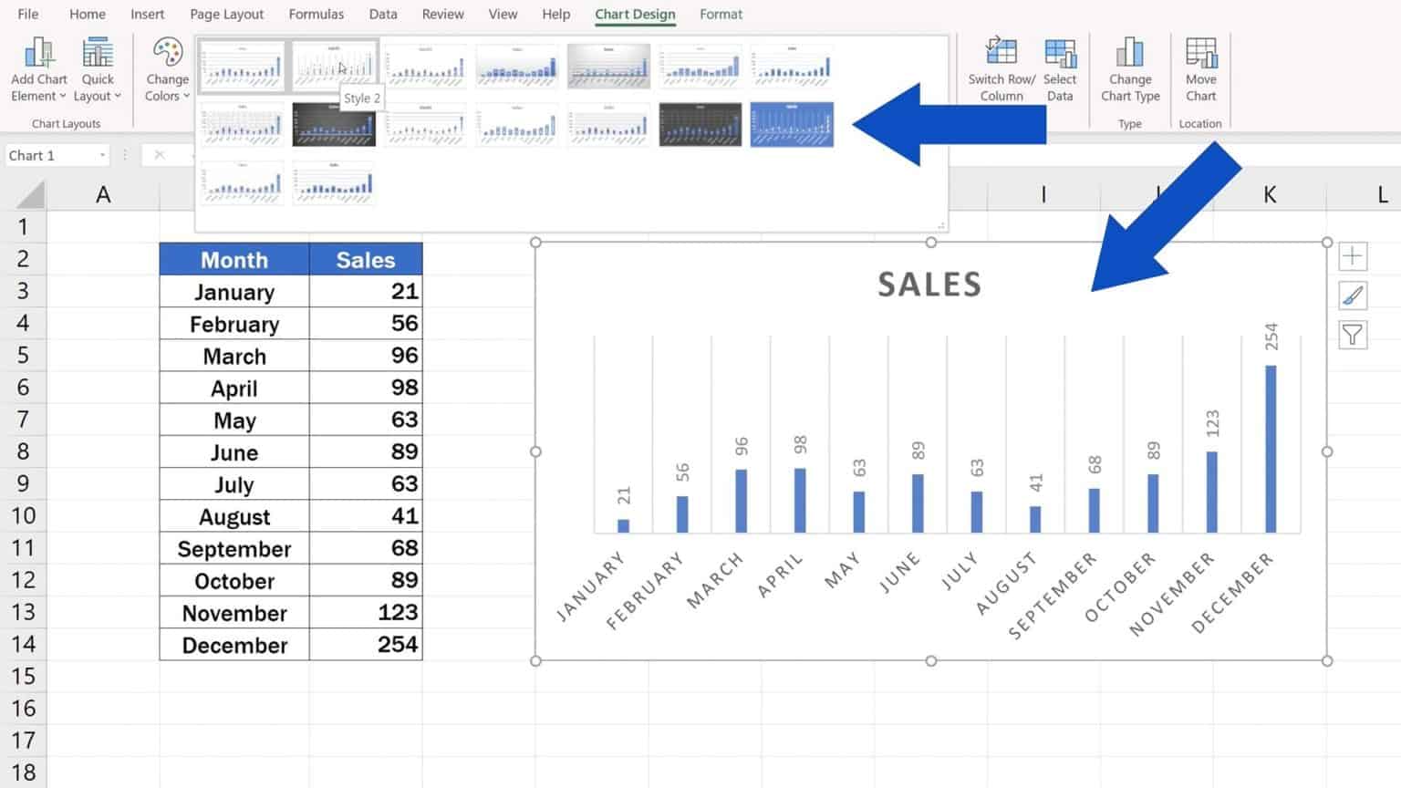 how-to-change-chart-style-in-excel