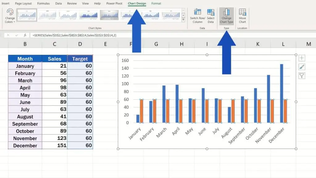 How To Add A Target Line In An Excel Graph