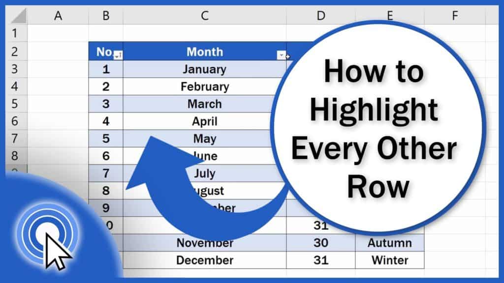 excel highlight every other row