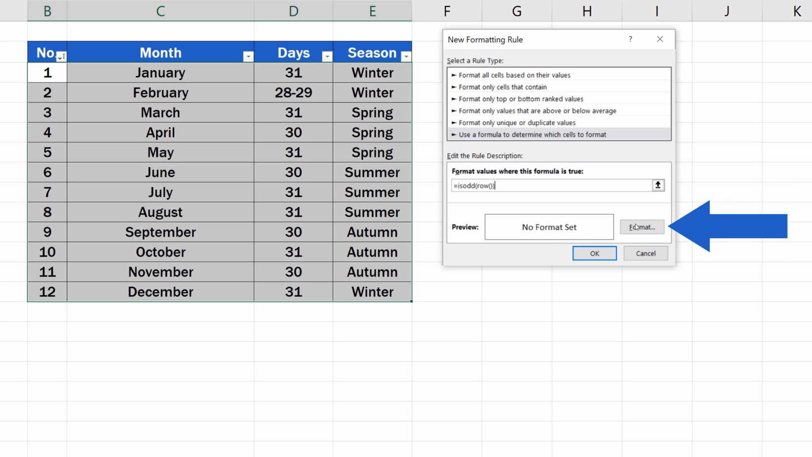 select every other row in excel
