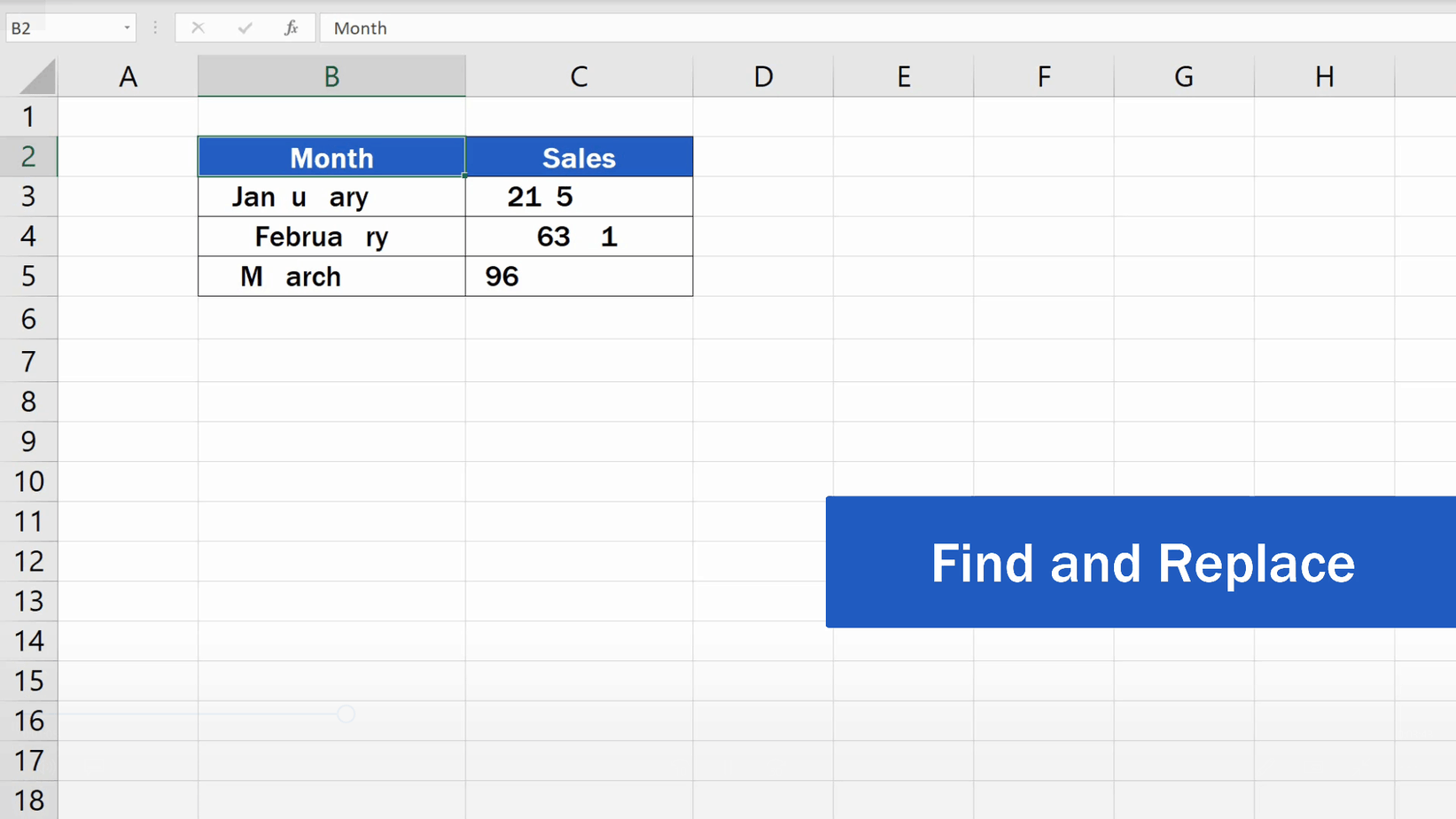 Excel Find And Replace Spaces With Nothing