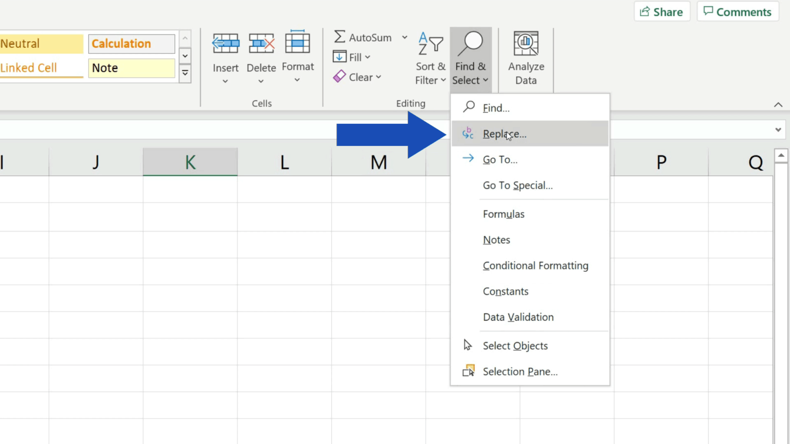 How to Replace Words in Excel