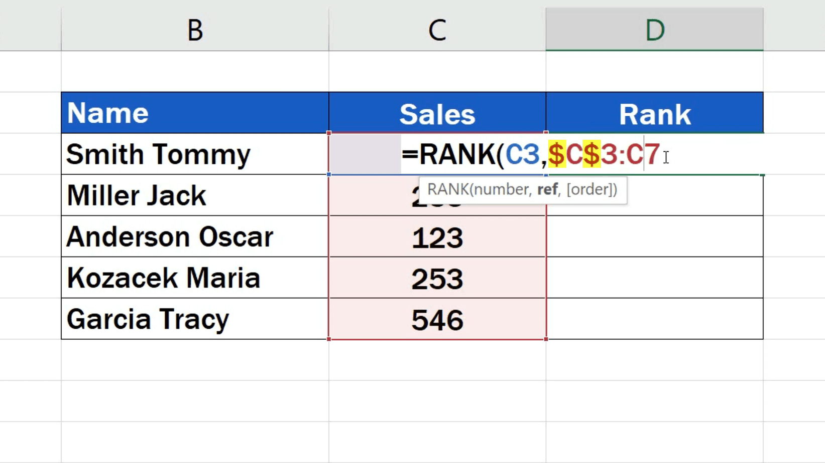 How to Calculate a Rank in Excel