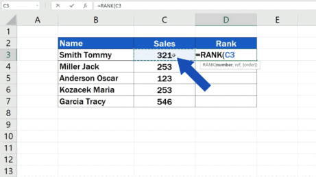 How to Calculate a Rank in Excel