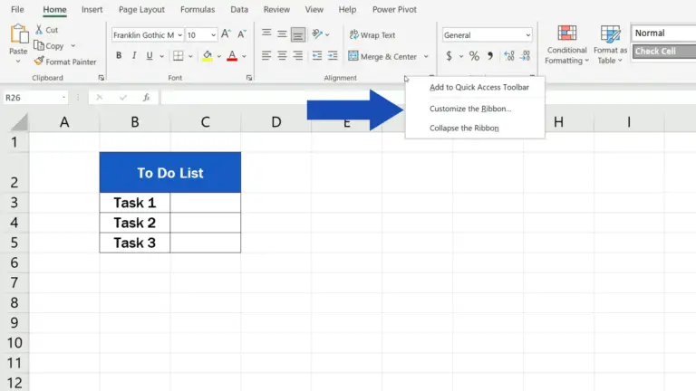 how to make the quick analysis button show up on excel