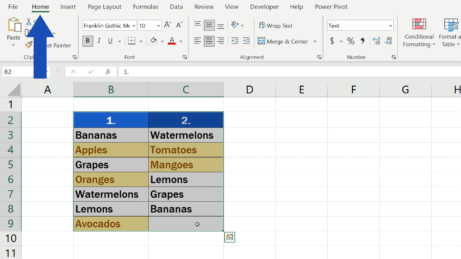 compare two columns in excel to find differences