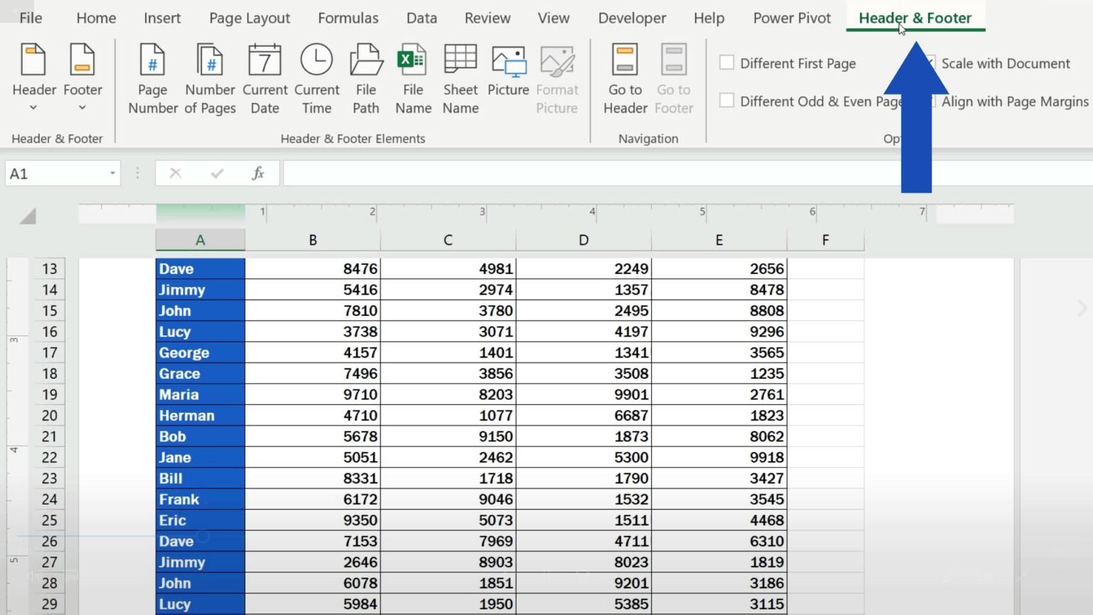 How To Add Page Footer In Excel 2013