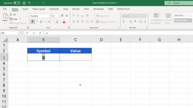 how-to-write-pi-in-excel