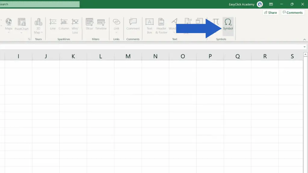 How to Write the Squared Symbol in Excel -  click on Symbols